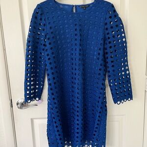 Felicity & Coco Royal Blue Eyelet Long Sleeve Dress